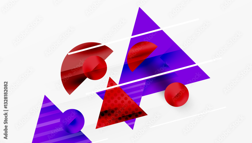 Poster Sleek abstract background - layered triangles with vibrant gradient tones. Semi-transparent shapes add depth and contemporary aesthetic