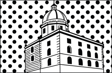Fototapeta premium vector illustration of a building