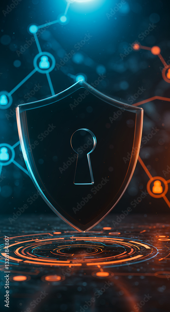 Poster secure data shield: cyber security, network protection, & privacy key to tech future