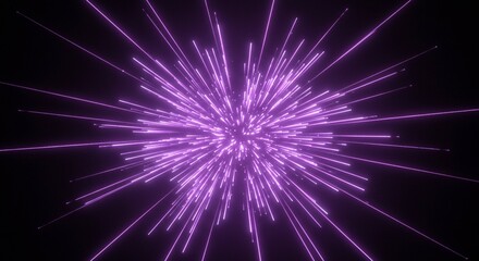 Fototapeta premium Abstract Purple Light Rays Burst Glowing Neon Lines Starburst Effect Background