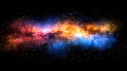 Fototapeta premium Vibrant Cosmic Nebula: Deep Space Galaxy Cluster with Stars, Beautiful space landscape