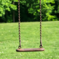 Rusty Swing Set in a Verdant Park
