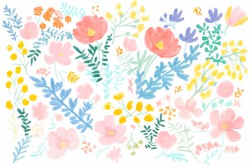 Flowers art illustration colorful.