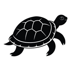 turtle silhouette vector on white background