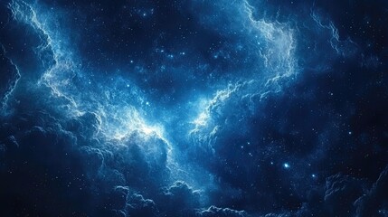 Fototapeta premium Celestial elegance, captivating moonlit night sky with stars, clouds, touch of mystical blue, creating tranquil, dreamy atmosphere suitable for spiritual, artistic, fantasy-themed designs