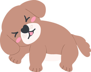 Shih Tzu Dog Cartoon Set in Cute Flat Design with Different Poses and Expressions