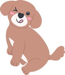 Shih Tzu Dog Cartoon Set in Cute Flat Design with Different Poses and Expressions