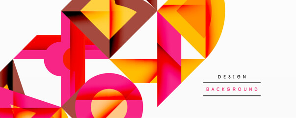 Minimal geometric abstract background. Circle square and triangle design