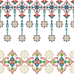 Tribal vintage ethnic seamless pattern. Azulejos portugal. Turkish ornament. Moroccan tile mosaic. Ceramic tableware, folk print. Spanish pottery. Ethnic background. Mediterranean seamless wallpaper.