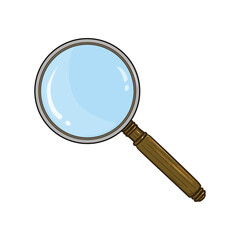 Single magnifying glass vector art isolated on a white background