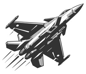 military aircraft vector illustration isolated on white background