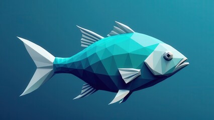 Fototapeta premium a vibrant low-poly fish gliding gracefully through the water