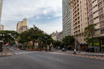 SÃO PAULO, SP, BRAZIL - JULY 27, 2024: Júlio Mesquita Square seen from the intersection of São...