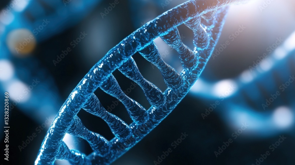 Poster close-up view of dna helix structure