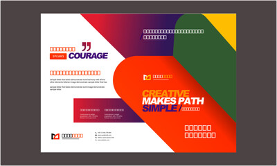 Template vector design for Brochure, AnnualReport, Magazine, Poster, Corporate Presentation, Portfolio, Flyer, infographic, layout modern with blue color size A4, Front and back, Easy to use and edit.