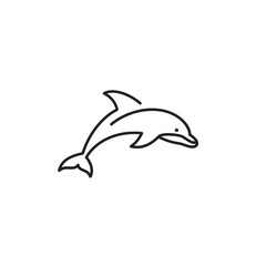 Fototapeta premium Simple Dolphin Line Art