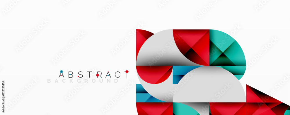 Aufkleber Modern abstract composition with layered circles and angular segments featuring gradients, transparency effects, and a structured geometric layout