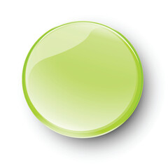 Glossy Green Button Illustration