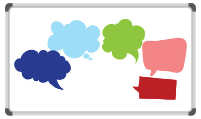 Colorful Speech Bubbles on Whiteboard