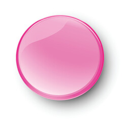 Glossy Pink Button Vector Illustration