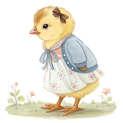 A0701 Countryside Chic Chick - Adorable Chick Figurine, Farmhouse Decor, Spring Gift, Limited Edition Collectible