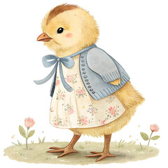 A0701 Countryside Chic Chick - Adorable Chick Figurine, Farmhouse Decor, Spring Gift, Limited Edition Collectible