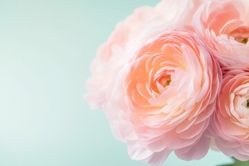 close-up capture of bouquet of pastel-hued flowers against softly blurred background perfectly showcasing copy space