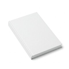 Blank hardcover book mockup. isolated on white background. Flat lay view. It can be used for promo, catalogs, brochures, magazines, etc. Ready for your design, book with white blank cover isolated.