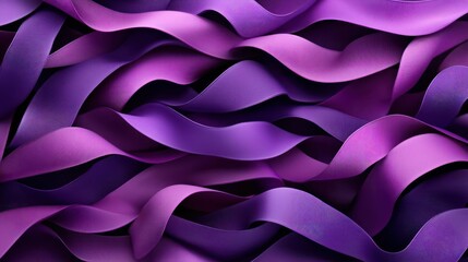 Purple ribbons with smooth and wavy design