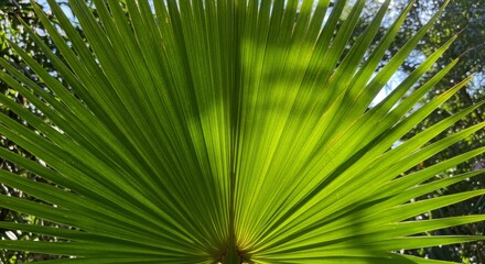 Sunlit Palm Leaf Fan