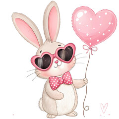 A0704 Love Bunny Sparkle - Sparkling Bunny Figurine, Love Decor, Spring Gift, Limited Edition Collectible