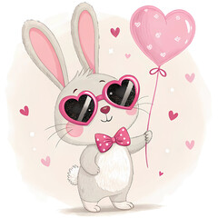 A0704 Love Bunny Sparkle - Sparkling Bunny Figurine, Love Decor, Spring Gift, Limited Edition Collectible