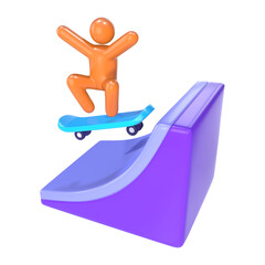 Skate Park 3D Illustration Icon