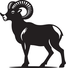 Obraz premium vector illustration of a goat, goat logo design, goat vector icon, goat silhouette vector, goat silhouette vector black and white full body eps file