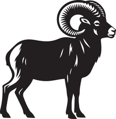 Obraz premium vector illustration of a goat, goat logo design, goat vector icon, goat silhouette vector, goat silhouette vector black and white full body eps file