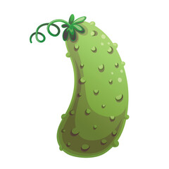 A vibrant and playful illustration showcasing a delicious green pickle, ideal for various foodrelated media contexts