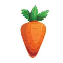 A vibrant orange carrot adorned with lush, fresh green leaves, representing essential nutrition and overall health