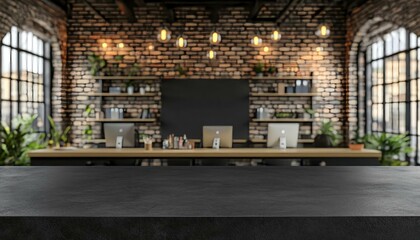 Modern Industrial Workspace with Plants and Natural Lighting