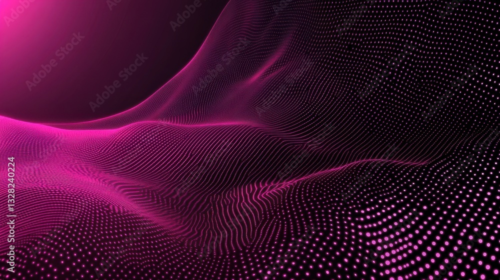 Poster abstract pink particle wave background. ideal for tech, data, or futuristic designs, adding a vibran