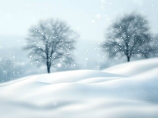 Obraz premium Snowy Mountain Landscape, Winter Tree Scenery, Watercolor Winter Tree Background, Generative AI