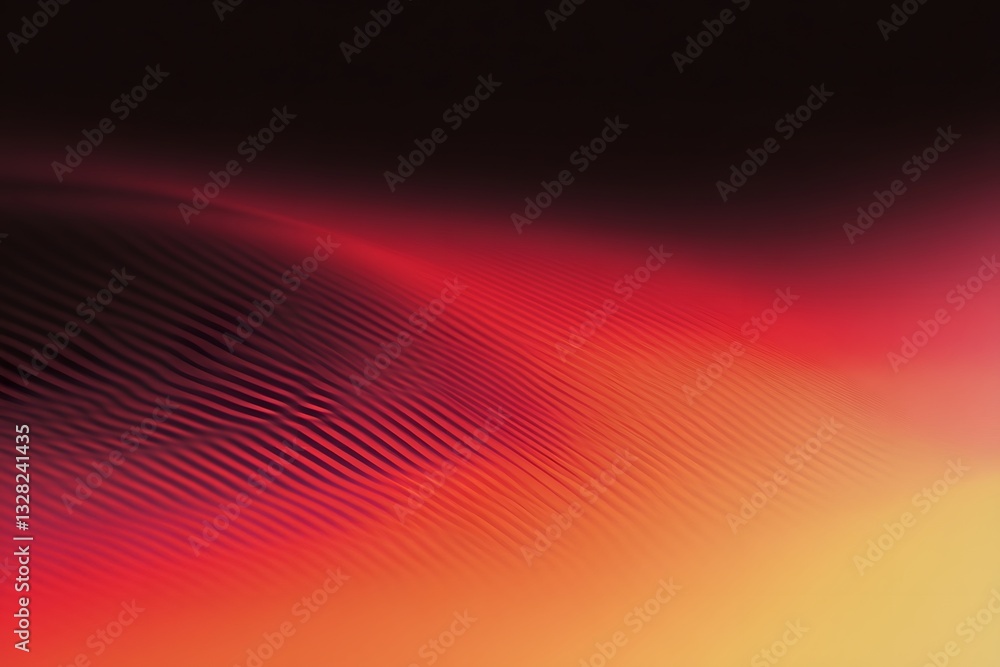 Poster abstract red and orange gradient textured background with waves
