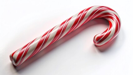 Fototapeta premium Panoramic Festive Candy Cane: Red and White Striped Christmas Candy Isolated