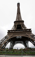 Eiffel Tower or Tour Eiffel  is a wrought iron lattice tower on the Champ de Mars in Paris, France