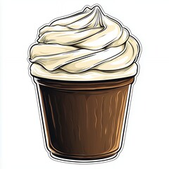Whipped Cream Ice Cream Cone In Brown Paper Cup