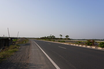 Fototapeta premium An empty highway used for transportation 