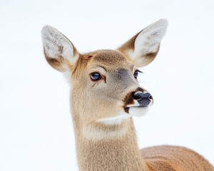 Obraz premium A majestic deer standing gracefully in a natural setting surrounded by lush greenery and beauty