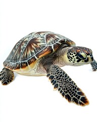 Fototapeta premium A stunning green sea turtle swimming gracefully underwater, capturing the essence of marine life