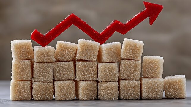 Rising sugar consumption graph.