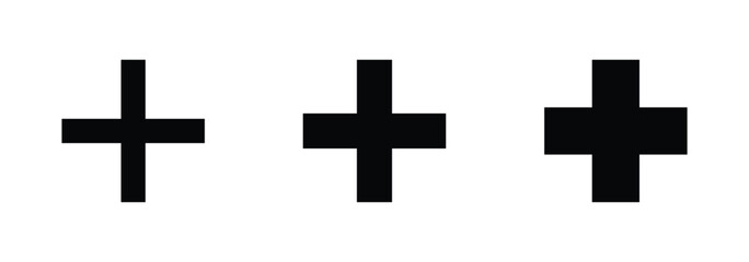 Plus Icons set. Add plus icon. Addition sign. Medical Plus icon. eps 888