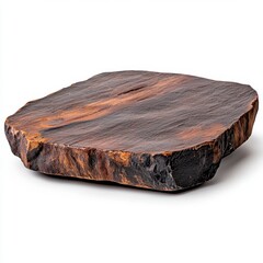 Rustic Dark Brown Wooden Coaster with Irregular Edges